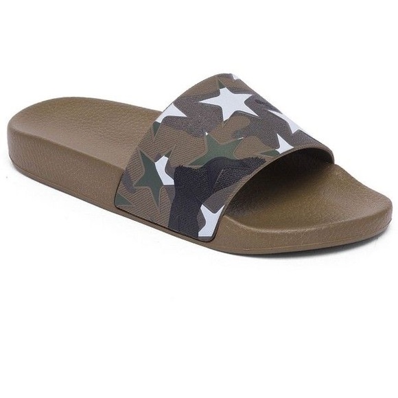 Authentic Valentino Army Green Star Camo Slides - Picture 2 of 11